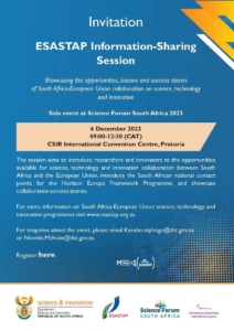 Invitation flyer to ESASTAP information-sharing session